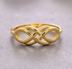 14K massiver Gold Infinity Ring, zierlicher Infinity Ring, Liebesring