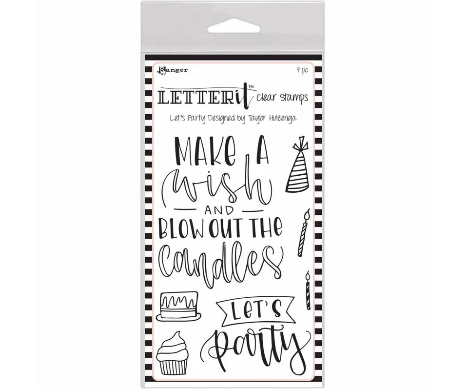 Ranger LET'S PARTY Letter It Clear Stamp Set - Image 1 of 1