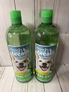 2-TropiClean Fresh Breath Oral Care Water Additive for Dogs 33.8-Ounce BB-7/25