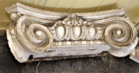 Antique DETROIT Architectural Salvage Terra Cotta Column Capital Top Ionic 1925 Cover