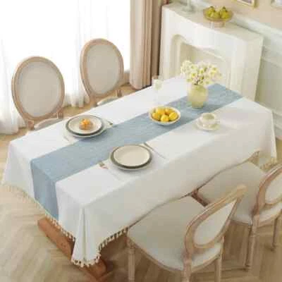Mantel de comedor cocina rústico manteles sin arrugas manteles cubierta de mesa de centro Foto 1 de 4