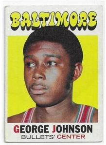 George Johnson 1971-72 Topps Basketball Karte #21 Baltimore Bullets VG - Bild 1 von 1