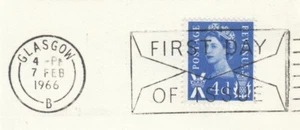 4d blue GB Scotland Used Definitive 1966 ON PIECE (85831) - Picture 1 of 1
