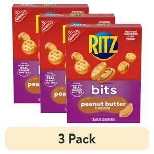 (3 pack) RITZ Bits Peanut Butter Sandwich Crackers, 8.8 oz - Picture 1 of 11
