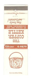 THE COPPER KETTLE CHAMBERSBURG PENNSYLVANIA Vintage Matchbook Cover MO47 - Picture 1 of 2