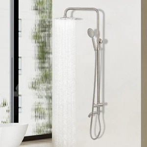 Juego de Grifo de Ducha Cepillado Cabezal de Ducha de Lluvia Juego Combo Caño de Bañera con Ducha de Mano - Imagen 1 de 14