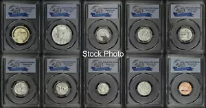 2017-S U.S. Mint Enhanced UNC Set FDOI 10 pc Denver ANA Release PCGS SP-70 - Picture 1 of 2