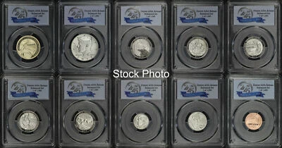 2017-S U.S. Mint Enhanced UNC Set FDOI 10 pc Denver ANA Release PCGS SP-70 - Image 1 of 2