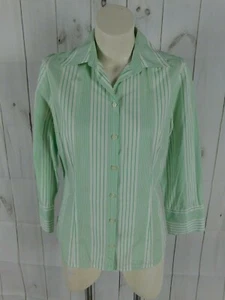 Camicia LOFT verde bianca a righe LS con bottoni - taglia 10 - Foto 1 di 4