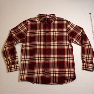 Volcom Red Flannel Shirt M Long Sleeve Warm PNW Alaska Style Pre-Owned - Picture 1 of 21