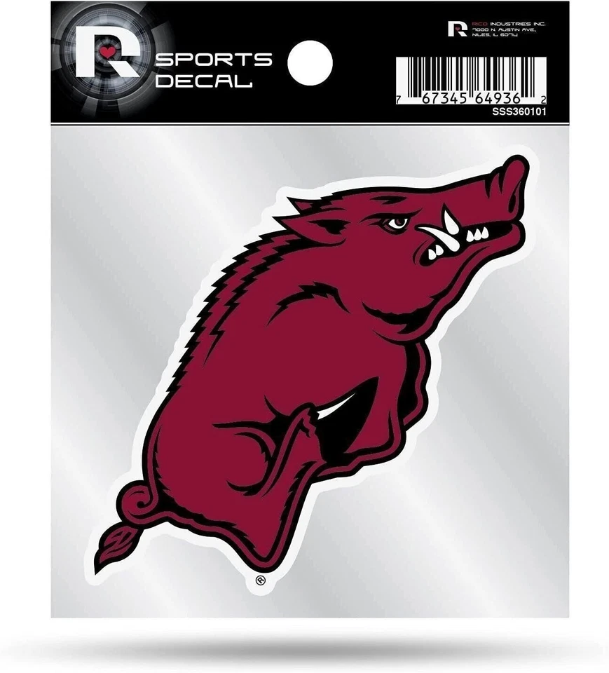University of Arkansas Razorbacks 4x4 Inch Die Cut Decal Sticker, Primary... - Image 1 of 1