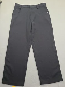 Pantalones holgados vintage azul ancla para hombre 38x30 negros tejidos pierna ancha Y2K - Imagen 1 de 10