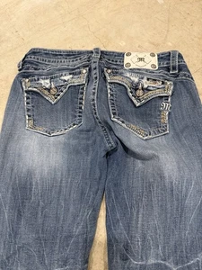 Miss Me Embellished Cropped Denim Capri Jeans Womens 31 (31x24) Blue Pants - Picture 1 of 11