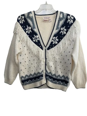 Cárdigan tejido a mano con flecos occidentales Huntington Ridge de colección talla grande boho country Foto 1 de 4