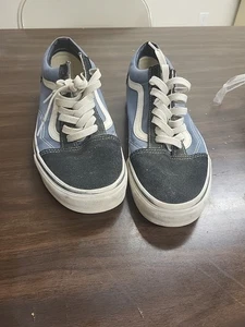 Hombre Talla 10.5 Damas 12.0 - VANS Off The Wall Azul Marino Y Azul Con Borde Blanco  - Imagen 1 de 8