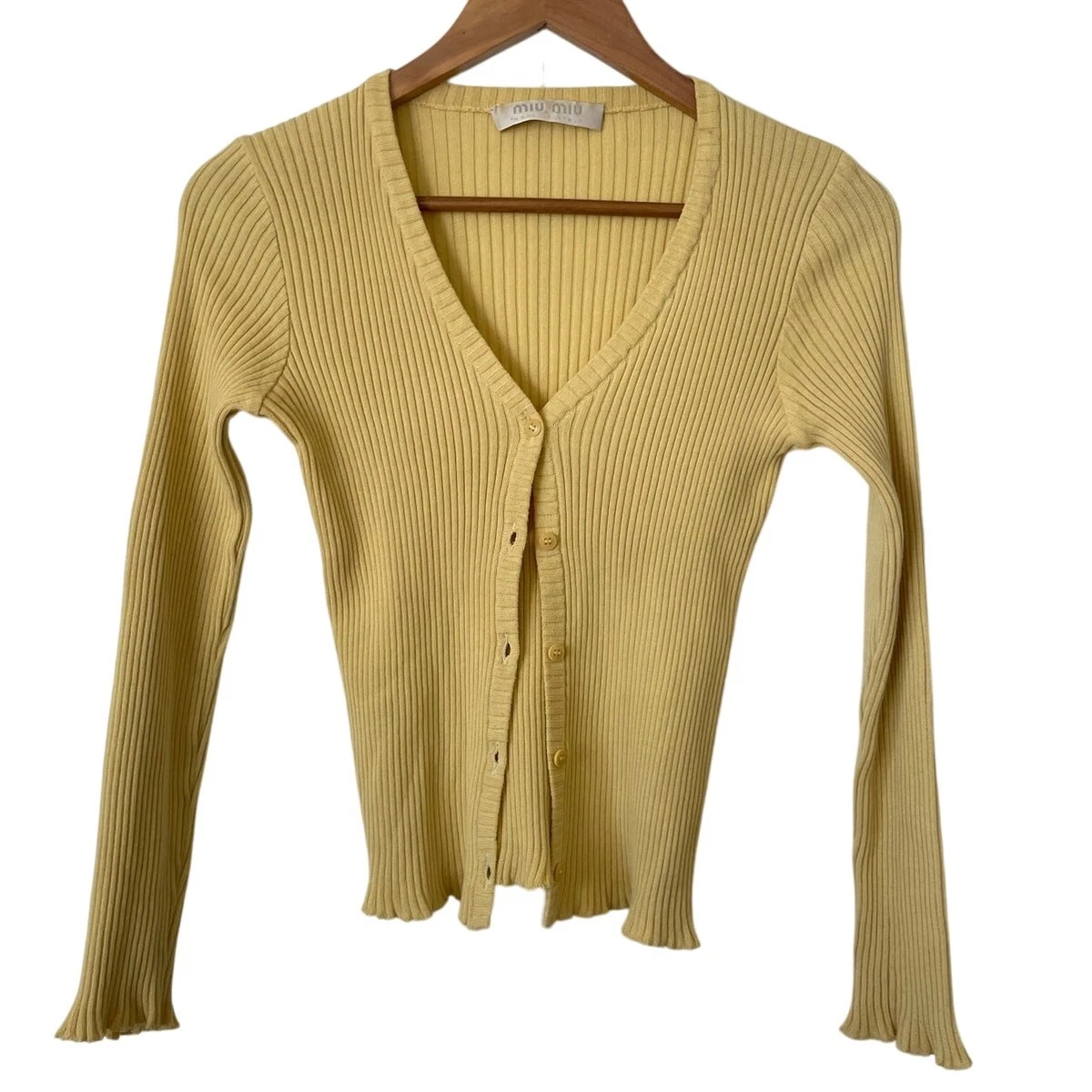 トップス Miu Miu Silk Mix Ribbon Cardigan Black Miu Miu Cardigans | FARFETCH US