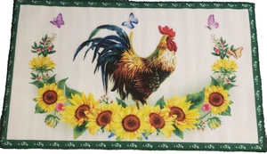 Extra Large Nylon Runner (nonskid) (27"x45") COLORFUL ROOSTER & SUNFLOWERS, CE - Photo 1/12
