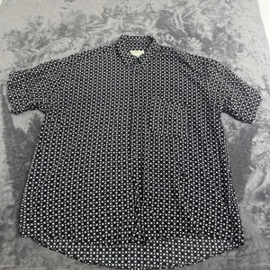 Vtg Natural Issue Mens XLarge Abstract Rayon Black Shirt Short Sleeve Button-Up - Picture 1 of 11