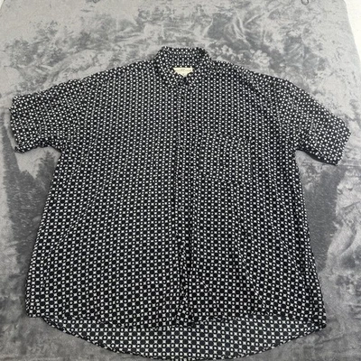 Camisa negra rayón abstracta XLarge de colección edición natural para hombre manga corta abotonada Foto 1 de 4