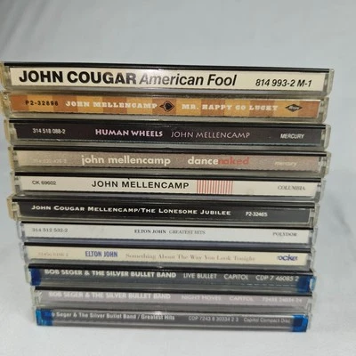 Hard Rock/ Metal 80s Lot Of 11 CDs Bob Seger, Elton John, John Mellencamp Foto 1 de 4
