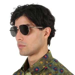 Gucci Grey Smoke Pilot Men's Sunglasses GG1440S 001 59 GG1440S 001 59 - Picture 1 of 5