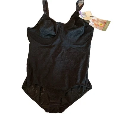 DIM Todo en Uno Elástico Encaje Negro Con Aros Nuevo Con Etiquetas 40 DD Foto 1 de 4