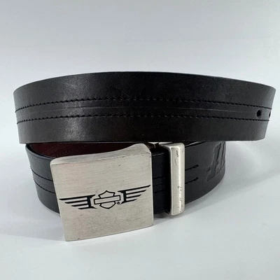 Harley-Davidson 36» ремень пряжка коричневый черный кожаный двусторонний мотоциклиста - Изображение 1 из 4