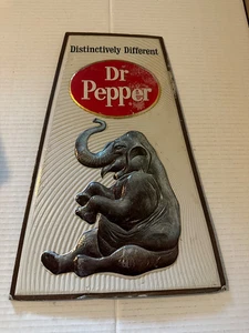 1960'S DR PEPPER PRESSED CARDBOARD SIGN "ELEPHANT" FOIL - Picture 1 of 6