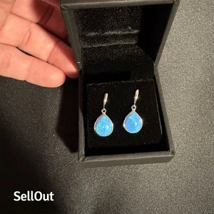 Paul Wright blauer Opal Träne Ohrhänger Sterlingsilber - Bild 1 von 4