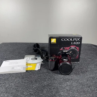 Nikon COOLPIX L820 16.0MP Digital Camera - Red Plum W/ Box- Manual Tested - Image 1 of 4