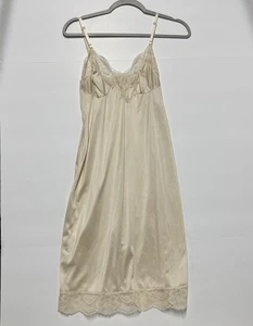 Vintage Kayser Dessous Kleid 60er 70er cremeweiß Nylon Spitzenbesatz Slip Gr. 36 - Bild 1 von 9