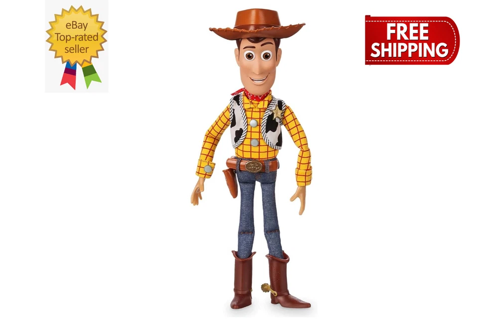 全新 💥 迪士尼商店 皮克斯 玩具总动员 警长 伍迪 娃娃 可动人偶 - 会说话! — 第 1/4 张图片