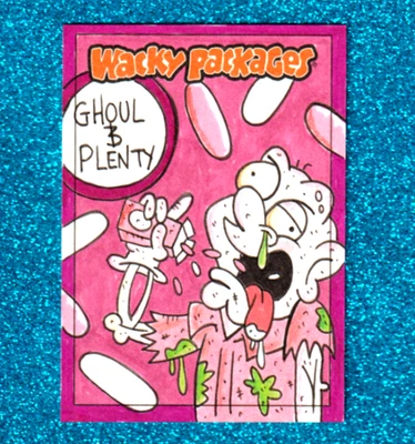 2025 Wacky Packages Halloween All New Series "GHOUL & PLENTY" SKETCH by CROCKETT - Image 1 of 2