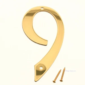 Brainerd 3090XC House Solid Brass Apartment Number No9 #9 4" MADE IN THE USA - Picture 1 of 5