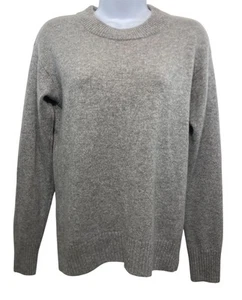 Suéter AYR 100 % cachemir para mujer pequeño gris cuello redondo suéter clásico tejido suave - Imagen 1 de 8