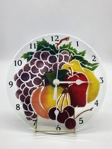Peggy Karr Piatto Vetro Fuso Frutta Design Orologio Cucina 8,75" Funzionante - Foto 1 di 7