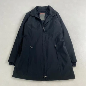 w3228 Prada Coat, PRADA, 100% Nylon, Leather Straps, Full Zip, Black, Size 44 - Picture 1 of 10
