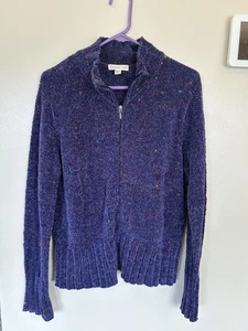 Coldwater Creek purple full zip cardigan size L excellent collection - Picture 1 of 3