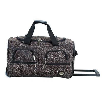 Bolso de Lona Rockland Rolling Marrón Leopardo 100% Poliéster 22 Pulgadas Foto 1 de 4