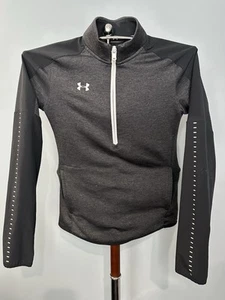 Pullover Reflective Under Armour 1/4 zip grigio/nero Coldgear sciolto taglia donna XS* - Foto 1 di 3