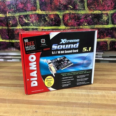 Diamond Xtreme Sound 5.1 PCI Card NIB  EAX A3D  Retro Gaming Audio - Image 1 of 4