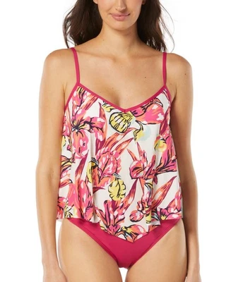 Camiseta tankini Carmen Marc Valvo Flyaway para mujer (hibisco, X-grande) Foto 1 de 2