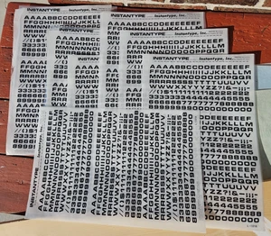 7 Sheets Vintage INSTANTYPE LETTERING Sheets Sign Making Type Letters - Picture 1 of 6