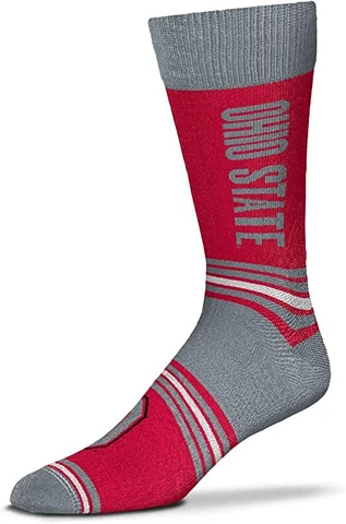 Ohio State Buckeyes College Red Gray & White Go Team! Deuce Crew Socks Cover