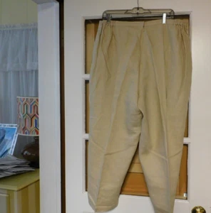 PANTALONES QVC LINEA BY LOUIS DELL'OLIO 100% LINO BEIGE TOBILLO RECORTADOS TALLA 1X NUEVOS - Imagen 1 de 4