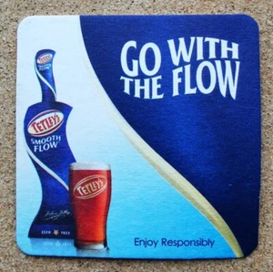 Beer Bar Mat Breweriana Coaster TETLEYS SMOOTH GO WITH THE FLOW - Picture 1 of 2