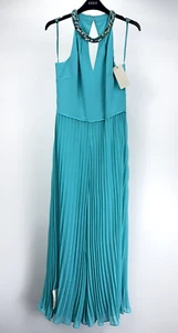Coast Menorca Trim Pleated Jumpsuit, Womens Jumpsuit UK Size 10, Small, Teal,New - Picture 1 of 12