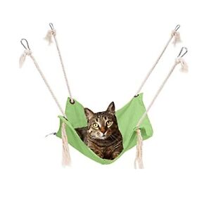 Cat Hammock Breathable Pet Cage Hammock Cat Hanging Bed with Metal Carabiners...