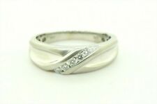 Mens 10K White Gold Diamond Ring with Five Stones  #22236