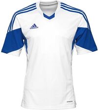 Adidas Hombre Entrenamiento Tops Camiseta Fútbol Baloncesto Blanco Azul SPORTS